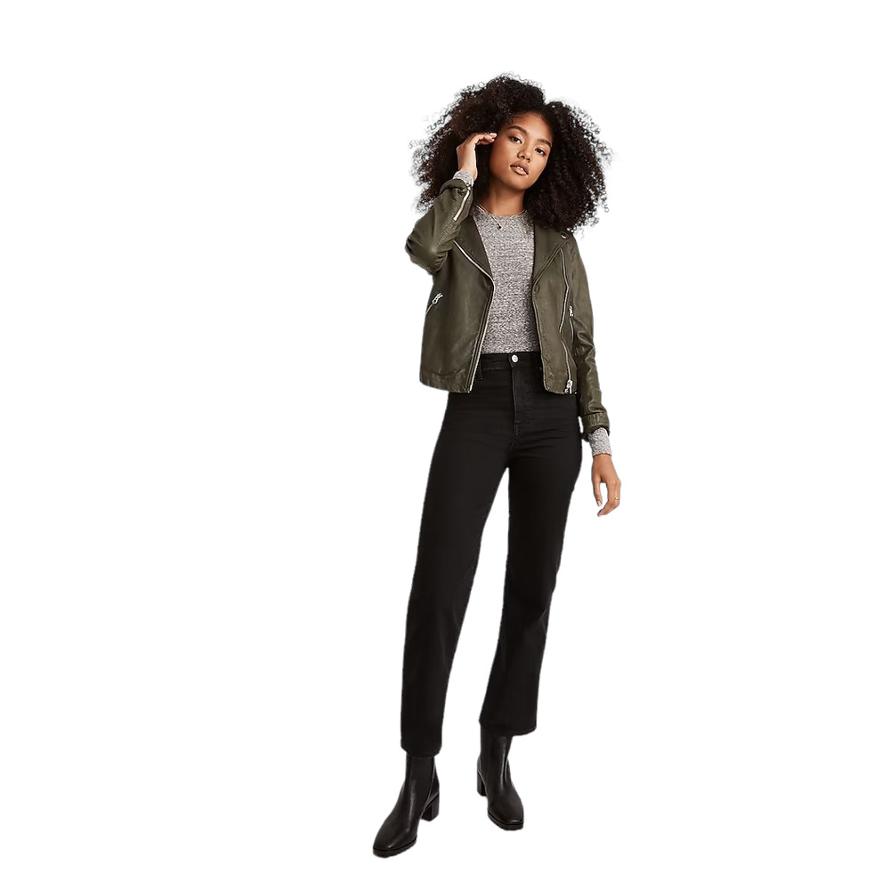 Madewell Black High Rise Slim Wide Leg Cropped Denim Jeans Size 24. Runs small.